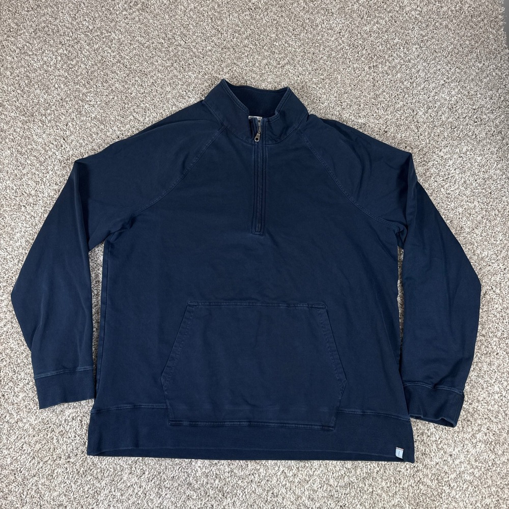 The Normal Brand Quarter Zip Pullover Mens XXL Blue Cotton Raglan Sweatshirt